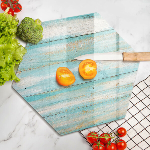 Skärbräda glas sexhörning Vintage träskivor