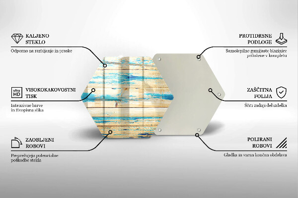 Skärbräda glas sexhörning Retro träskivor