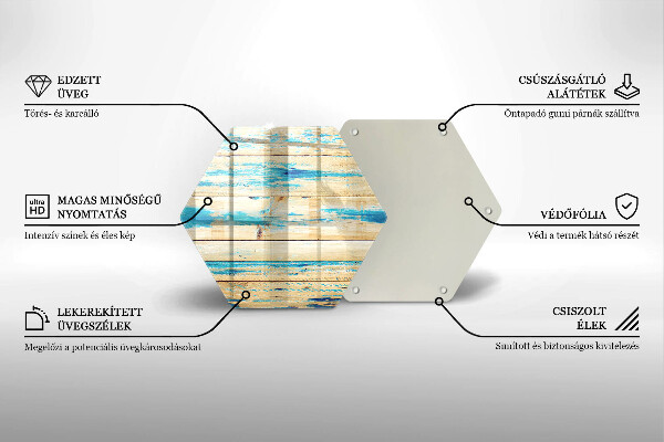 Skärbräda glas sexhörning Retro träskivor