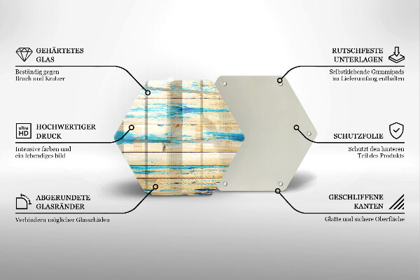 Skärbräda glas sexhörning Retro träskivor