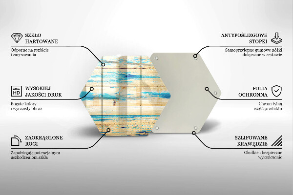 Skärbräda glas sexhörning Retro träskivor