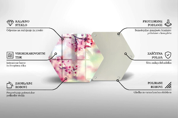 Skärbräda glas sexhörning Naturen äppelblommor