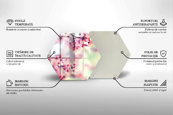 Skärbräda glas sexhörning Naturen äppelblommor