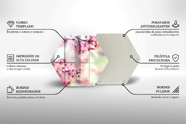 Skärbräda glas sexhörning Naturen äppelblommor