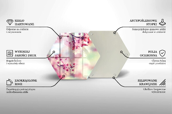 Skärbräda glas sexhörning Naturen äppelblommor