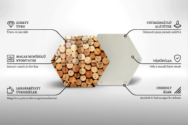 Skärbräda glas sexhörning Vinkorkar mönster