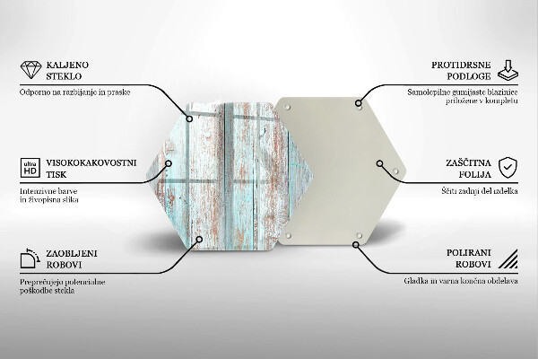 Skärbräda glas sexhörning Gamla vintagebrädor