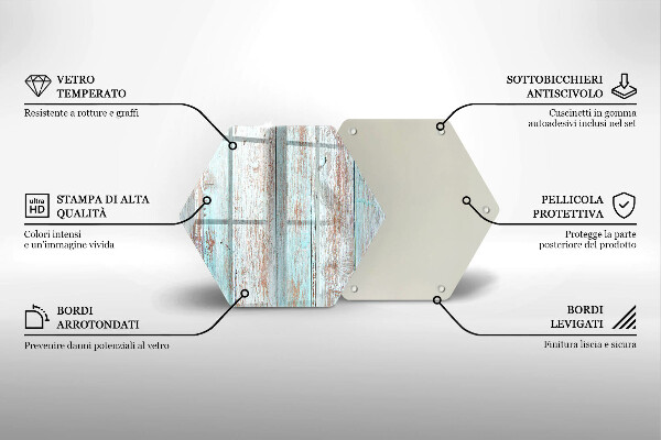 Skärbräda glas sexhörning Gamla vintagebrädor