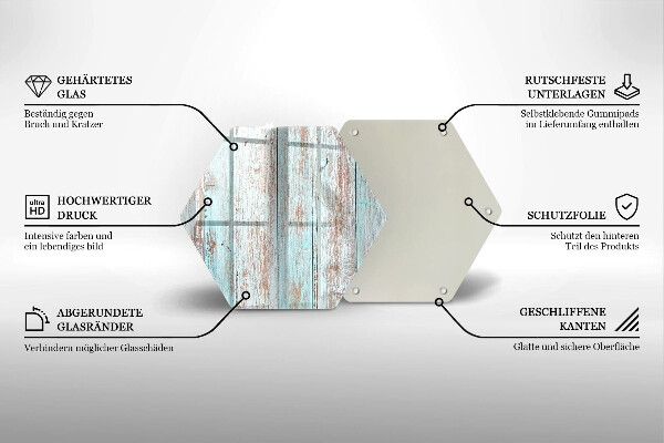 Skärbräda glas sexhörning Gamla vintagebrädor