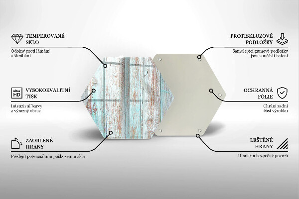 Skärbräda glas sexhörning Gamla vintagebrädor