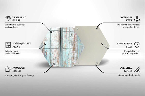 Skärbräda glas sexhörning Gamla vintagebrädor
