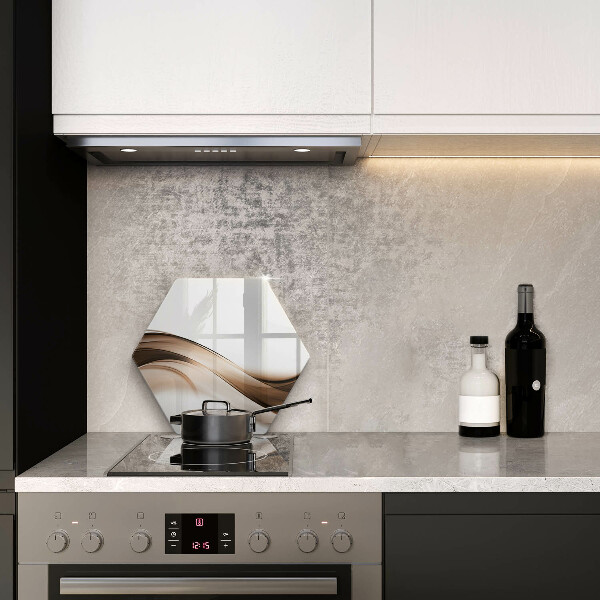 Skärbräda glas sexhörning Abstrakta bruna linjer