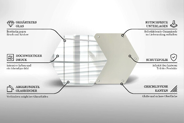 Skärbräda glas sexhörning Modern struktur