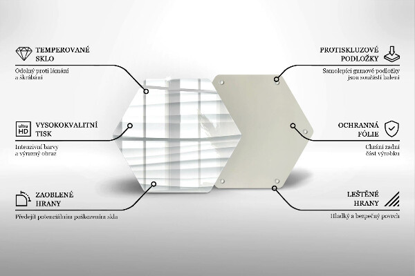 Skärbräda glas sexhörning Modern struktur