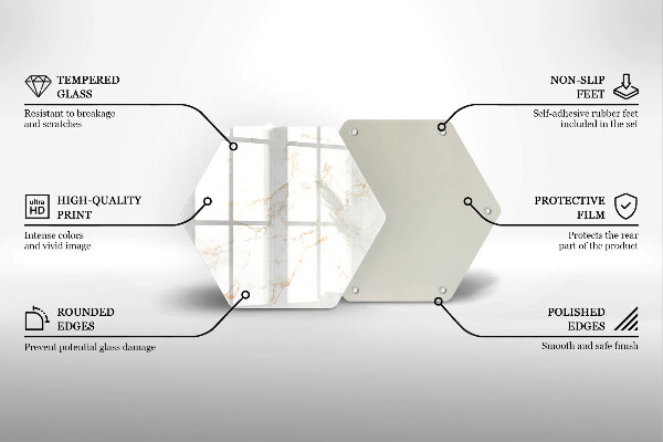 Skärbräda glas sexhörning Dekorativ marmorsten