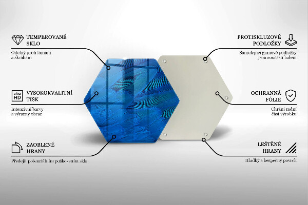 Skärbräda glas sexhörning Fågelfjädrar