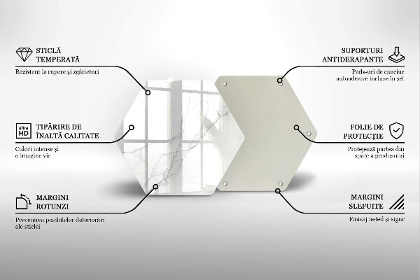Skärbräda glas sexhörning Marmor sten bakgrund