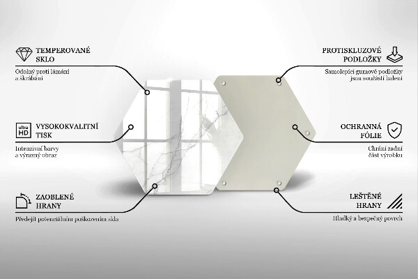 Skärbräda glas sexhörning Marmor sten bakgrund