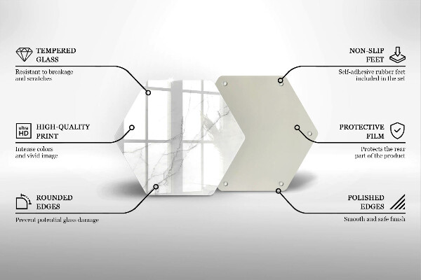 Skärbräda glas sexhörning Marmor sten bakgrund