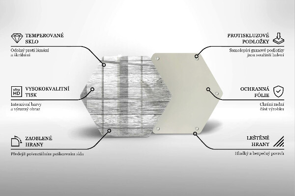 Skärbräda glas sexhörning Gamla träskivor
