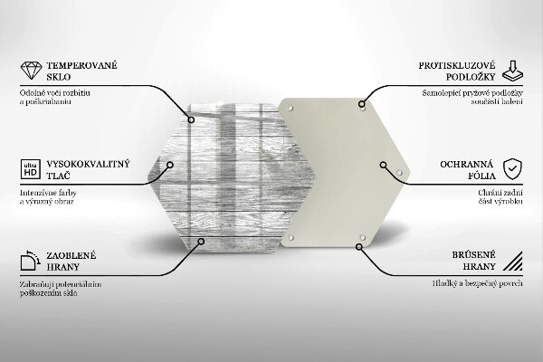 Skärbräda glas sexhörning Gamla träskivor