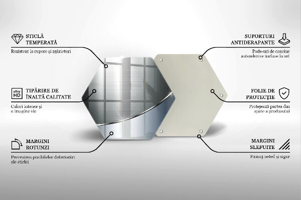 Skärbräda glas sexhörning Metall abstraktionsmönster