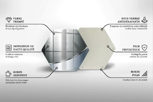 Skärbräda glas sexhörning Metall abstraktionsmönster