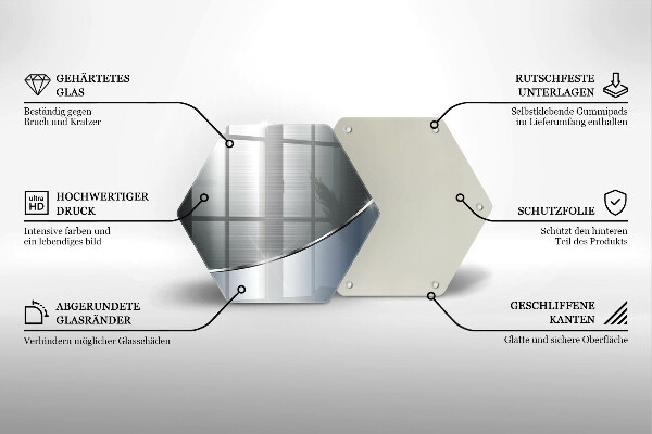 Skärbräda glas sexhörning Metall abstraktionsmönster