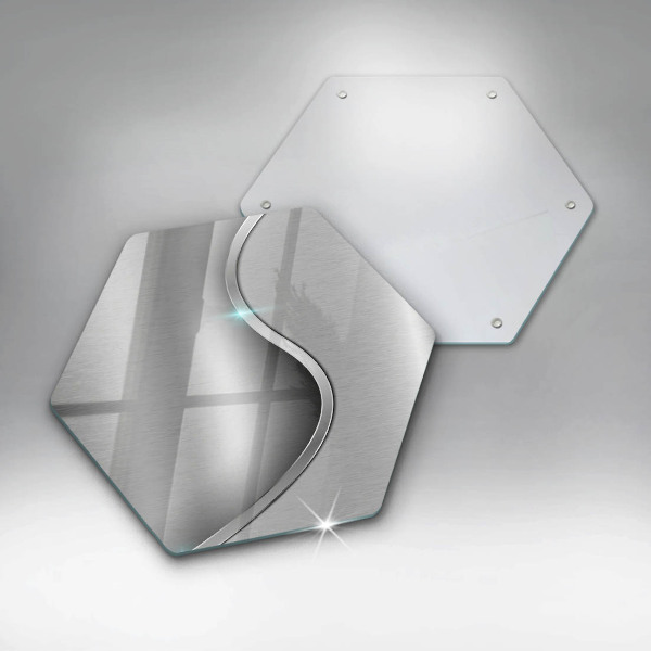 Skärbräda glas sexhörning Abstrakt silvermetall