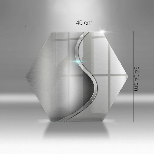 Skärbräda glas sexhörning Abstrakt silvermetall