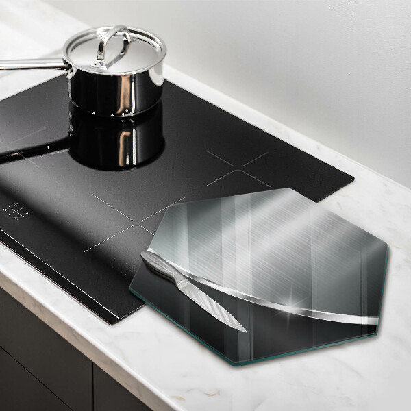 Skärbräda glas sexhörning Abstraktion med metall