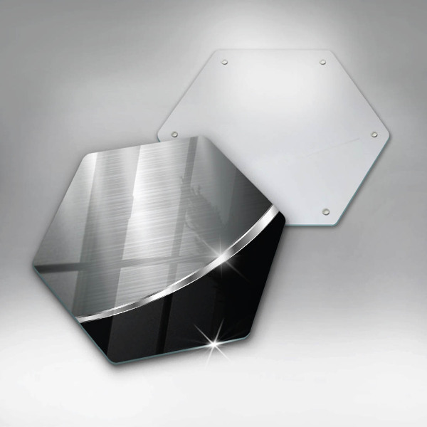 Skärbräda glas sexhörning Abstraktion med metall