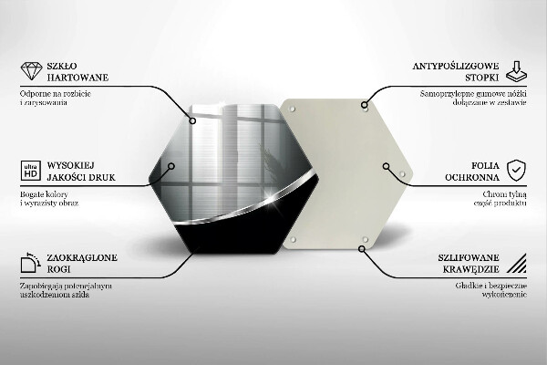 Skärbräda glas sexhörning Abstraktion med metall