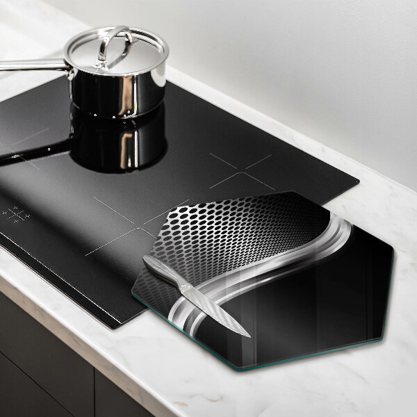 Skärbräda glas sexhörning Metallstruktur