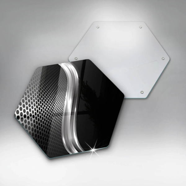 Skärbräda glas sexhörning Metallstruktur