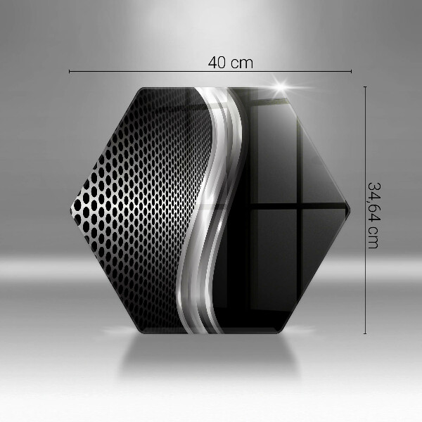 Skärbräda glas sexhörning Metallstruktur