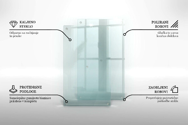 Skärbräda i glas transparent 2x30x52 cm