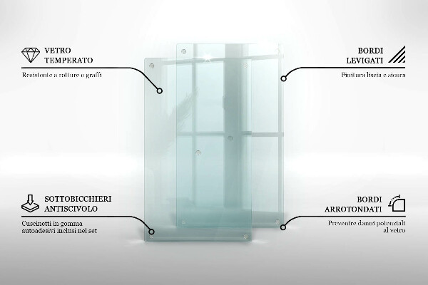 Skärbräda i glas transparent 2x30x52 cm