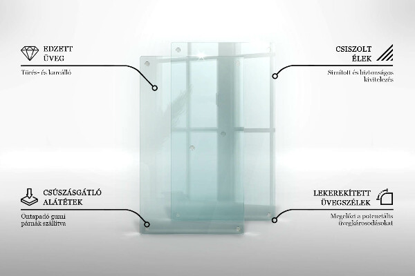 Skärbräda i glas transparent 2x30x52 cm