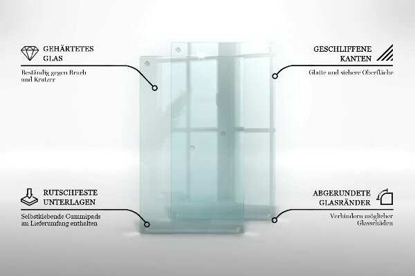 Skärbräda i glas transparent 2x30x52 cm