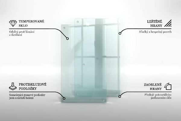 Skärbräda i glas transparent 2x30x52 cm