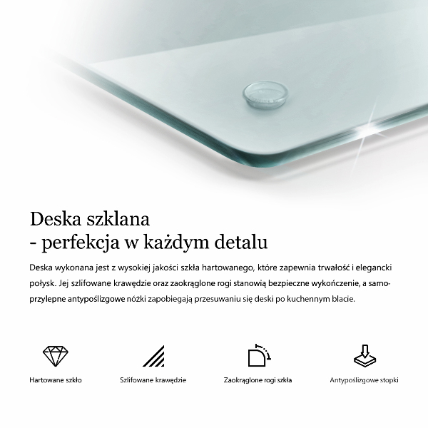 Skärbräda i glas transparent 2x30x52 cm