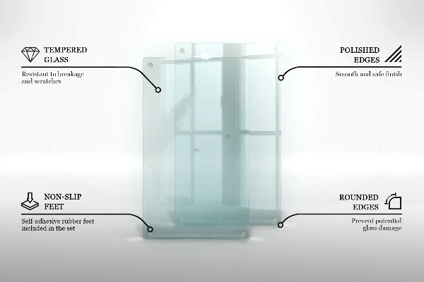 Skärbräda i glas transparent 2x30x52 cm