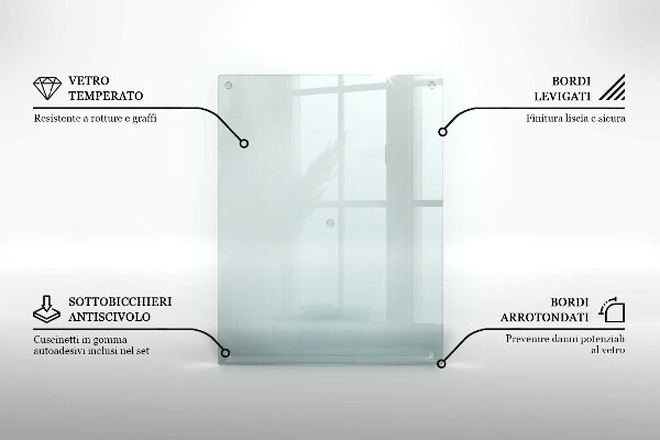 Skärbräda i glas 2x40x52 cm transparent