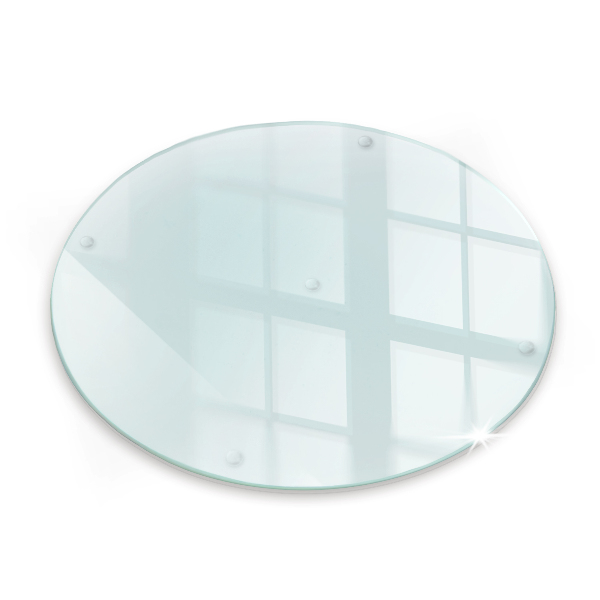 Skärbräda i glas rund 30 cm transparent