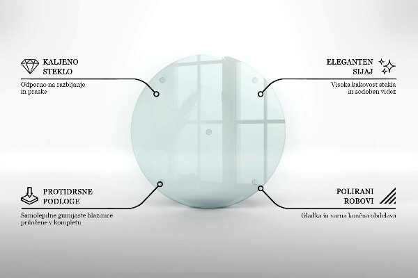 Skärbräda i glas rund 30 cm transparent