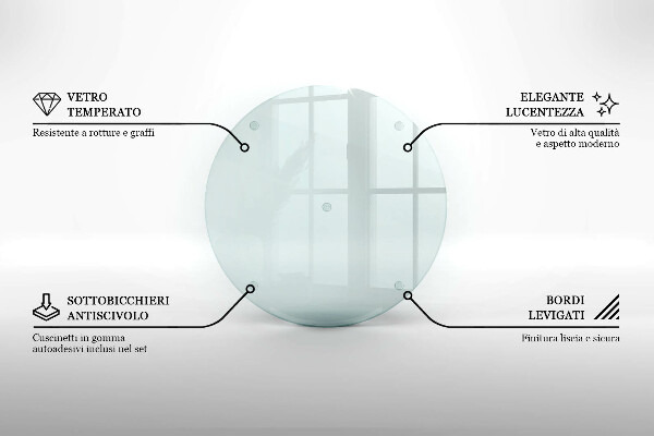 Skärbräda i glas rund 30 cm transparent
