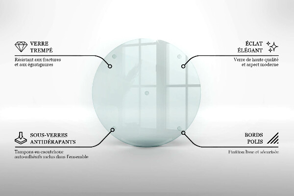 Skärbräda i glas rund 30 cm transparent