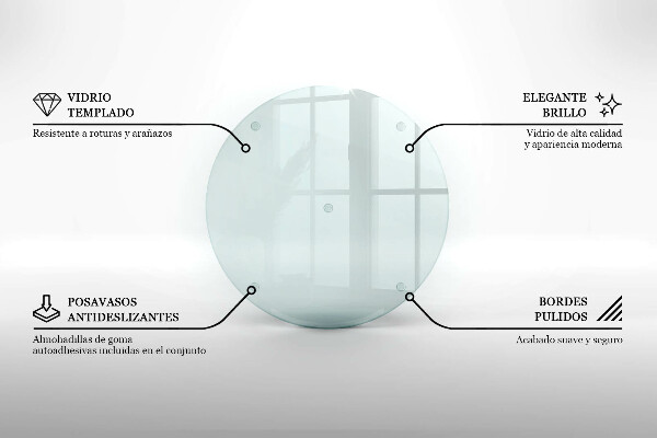 Skärbräda i glas rund 30 cm transparent