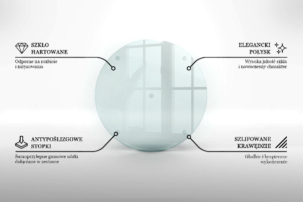 Skärbräda i glas rund 30 cm transparent